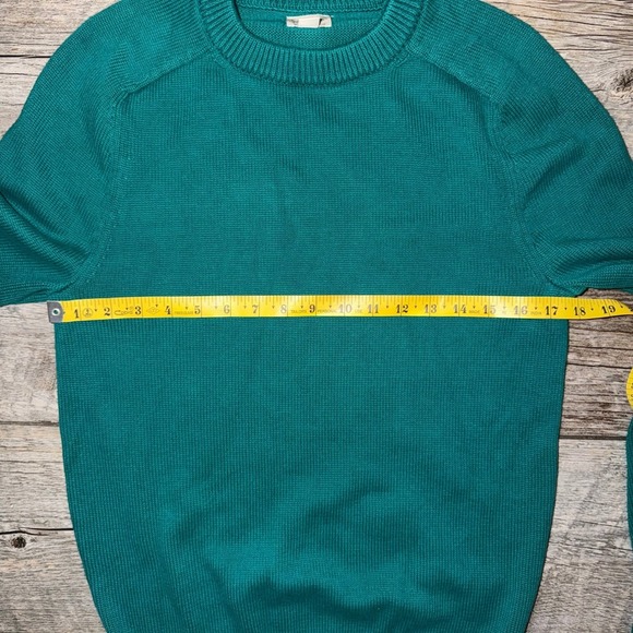 J. Crew Knit for J. Crew Teal Green Cotton Crew Neck Sweater XS - Picture 8 of 8